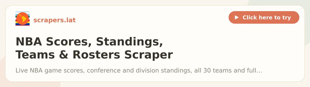 NBA Scores, Standings, Teams & Rosters Scraper