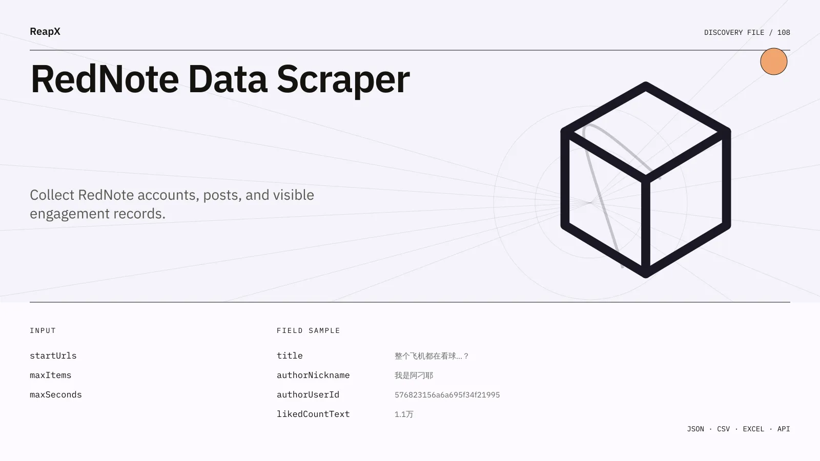 RedNote Data Scraper interface