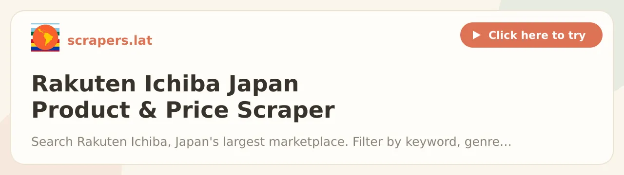 Rakuten Ichiba Japan Product & Price Scraper