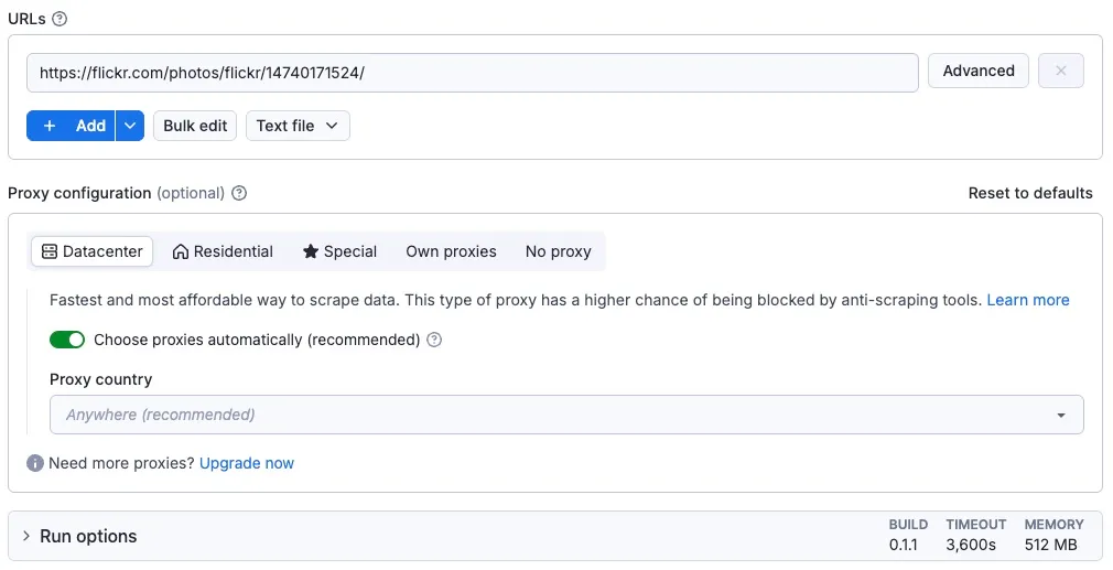 Flickr Video Downloader input