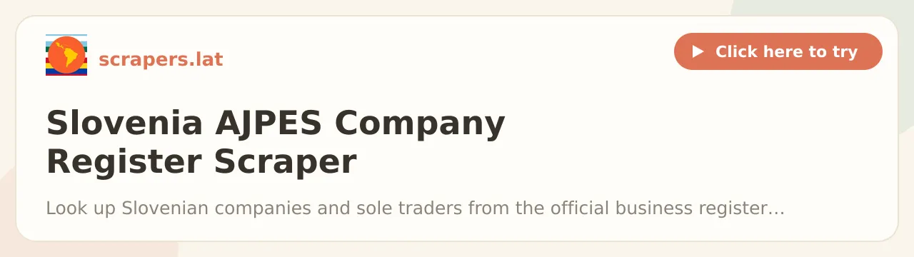 Slovenia AJPES Company Register Scraper