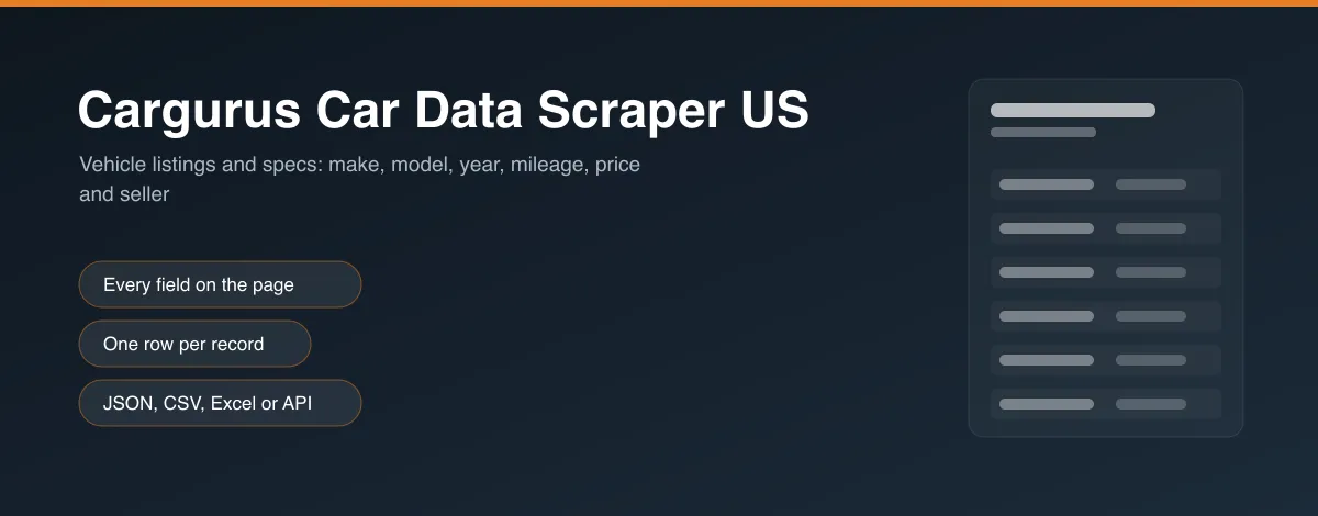 Cargurus Car Data Scraper US hero