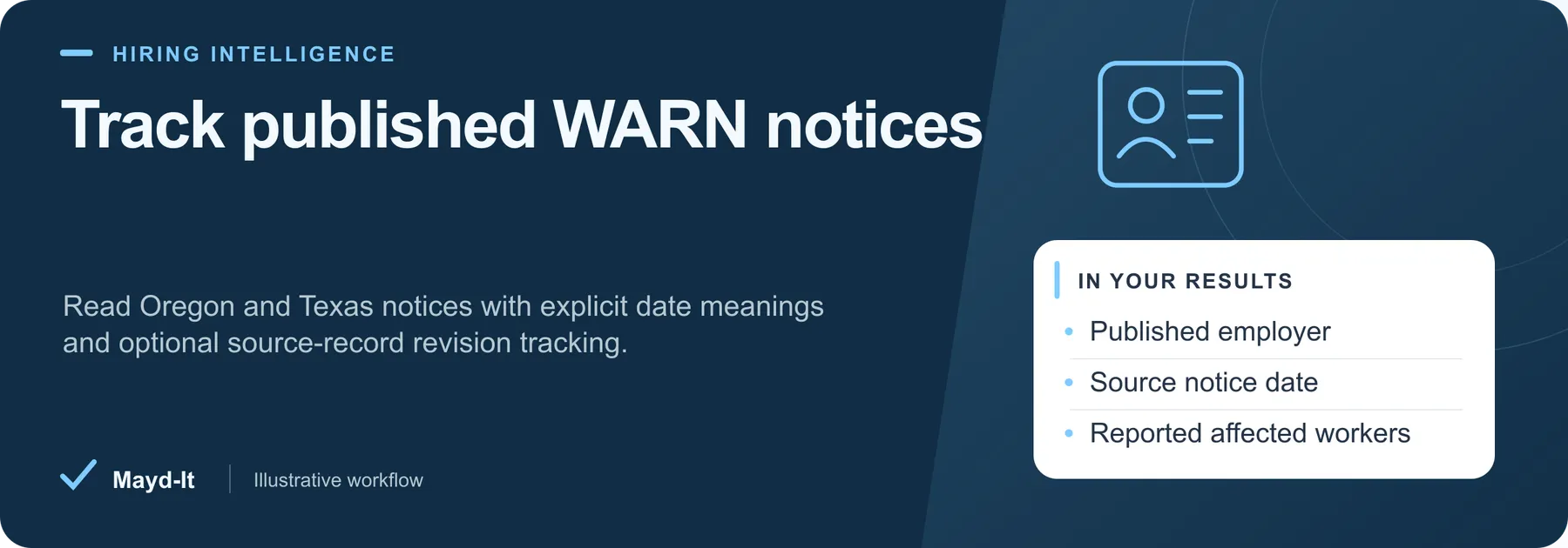 Track published WARN notices — illustrative workflow