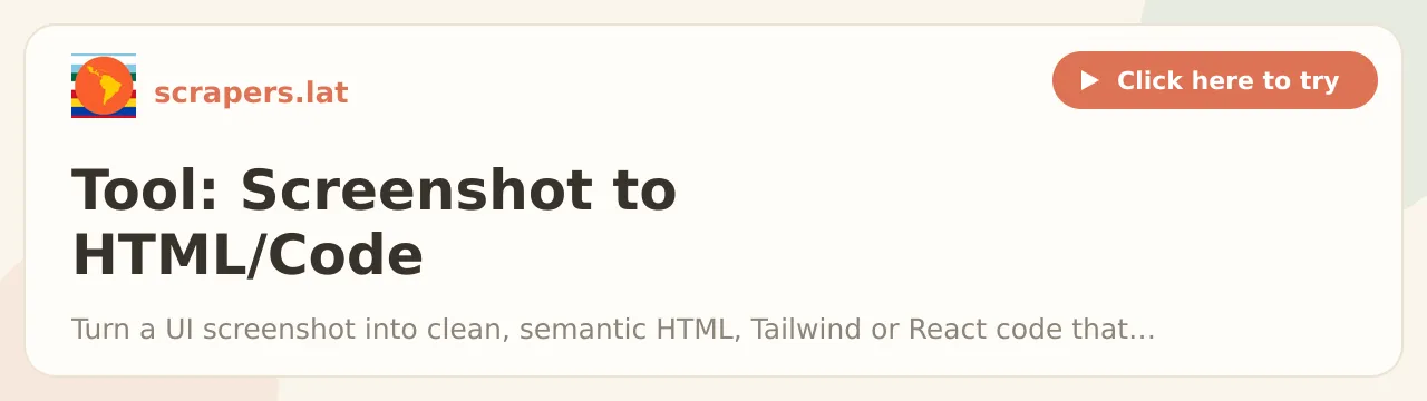 Tool: Screenshot to HTML/Code