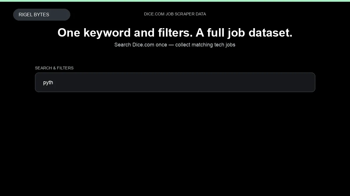 Dice.com Job Scraper — input to structured data