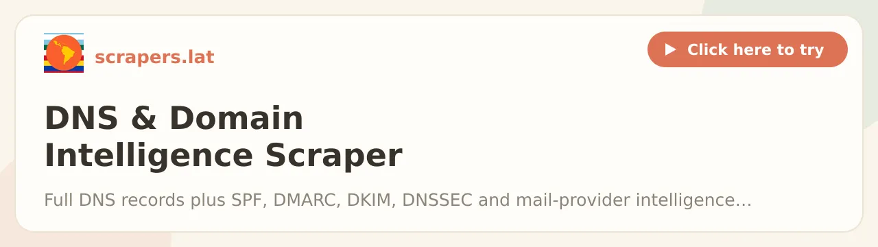 DNS & Domain Intelligence Scraper (SPF, DMARC, DKIM, DNSSEC)