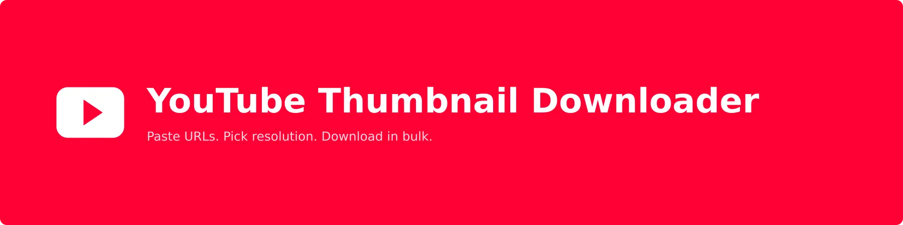 YouTube Thumbnail Downloader Banner