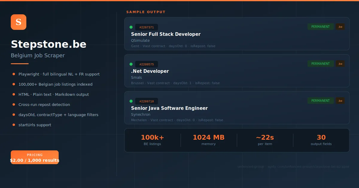 Stepstone Belgium Scraper