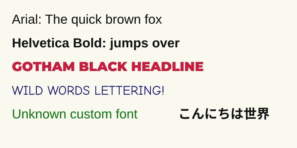 Commercial fonts replaced automatically
