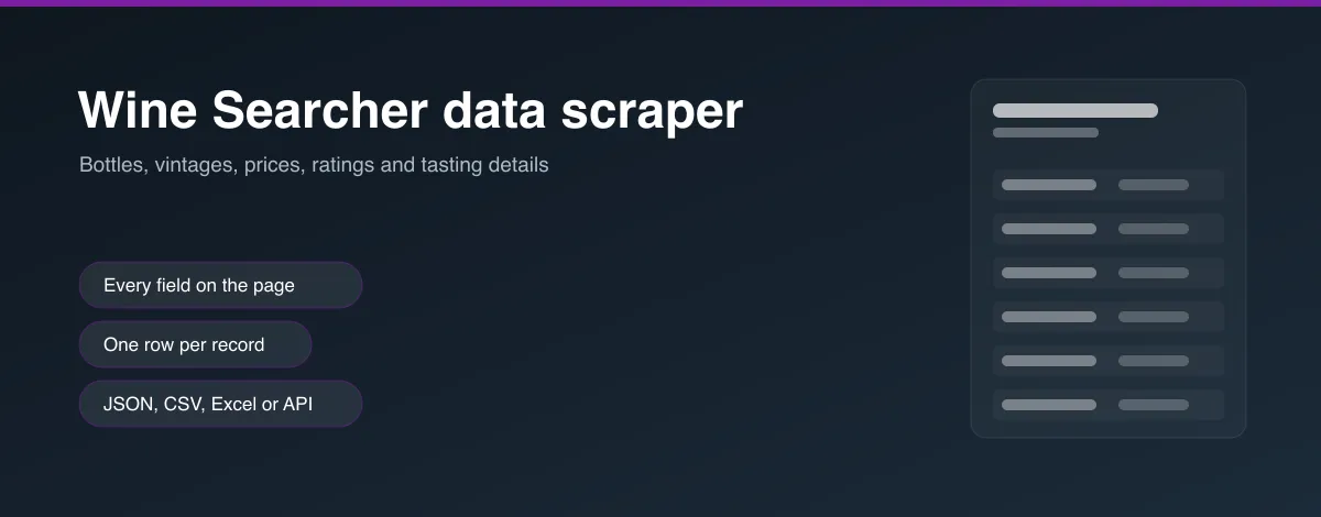 Wine Searcher data scraper hero