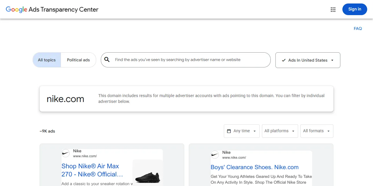 Google Ads Transparency Scraper