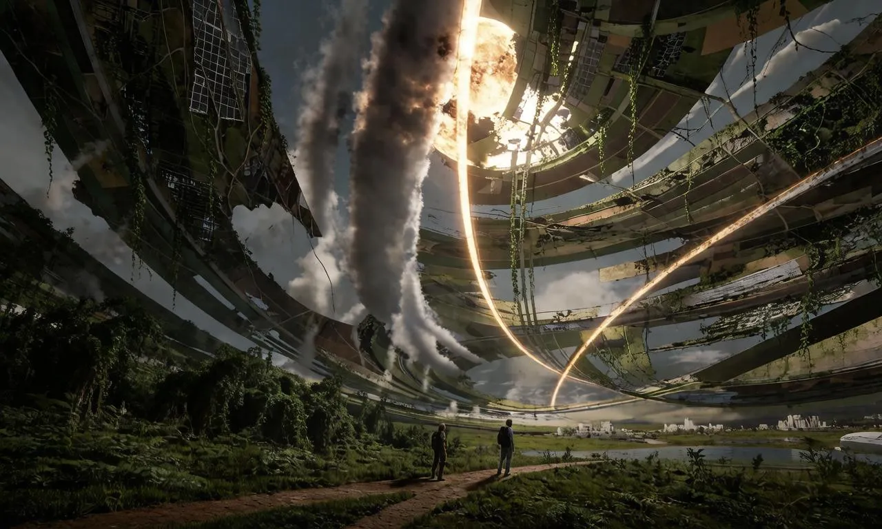 Sci-fi habitat aged into overgrown ruins — Hunyuan Image 3 image to image