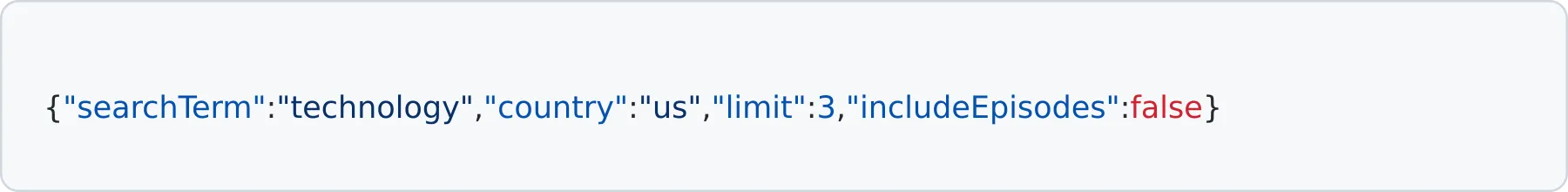 Input JSON