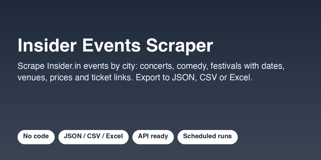 Insider Events Scraper - scrape data with Apify