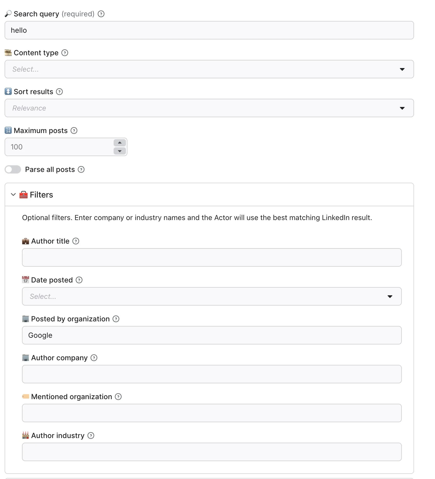 Input Schema