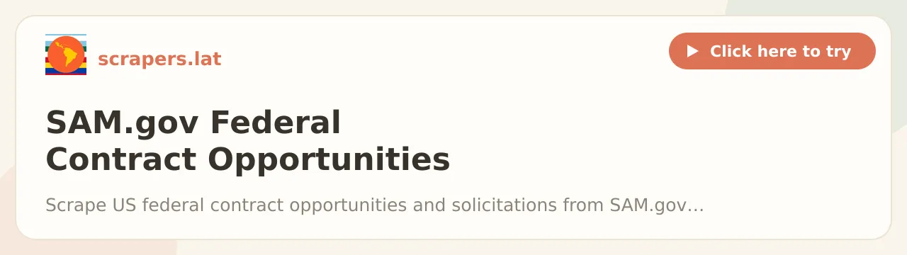 SAM.gov Federal Contract Opportunities Scraper