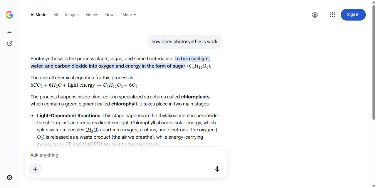 Google AI Mode Scraper - Answers & Sources