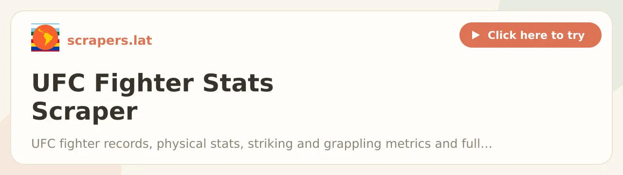 UFC Fighter Stats Scraper