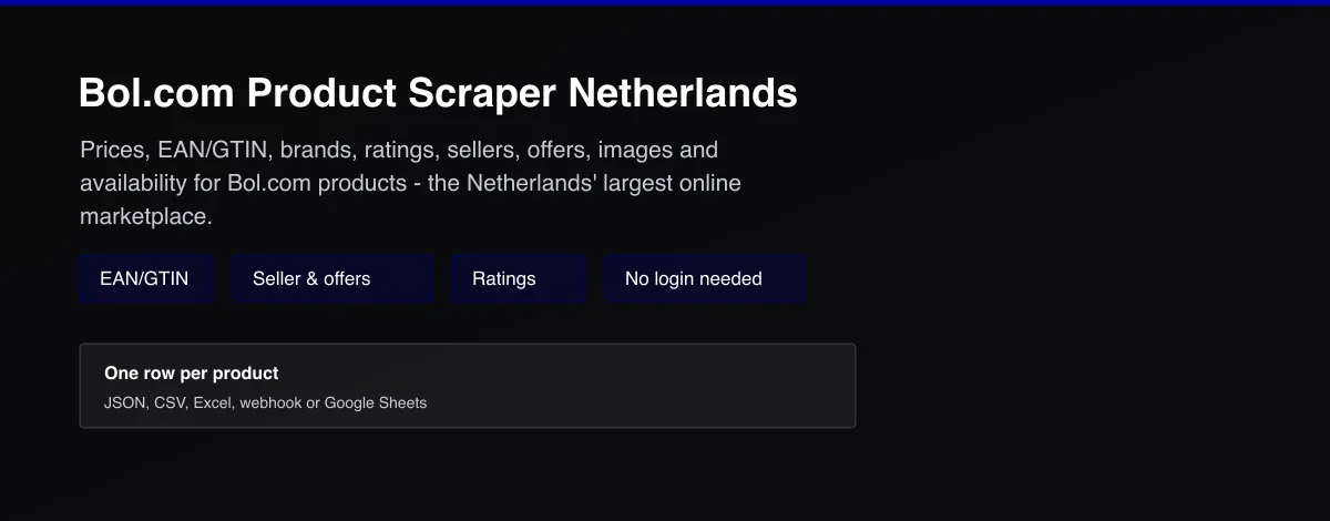Bol.com Product Scraper Netherlands