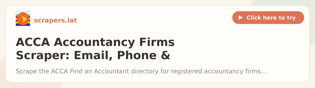 ACCA Accountancy Firms Scraper: Email, Phone & Address