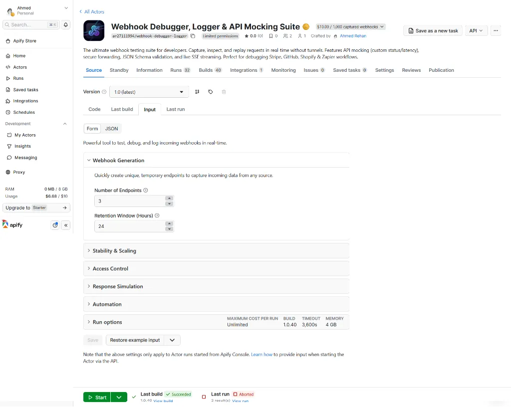 Input Schema Preview