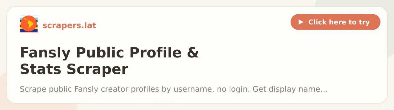 Fansly Public Profile & Stats Scraper