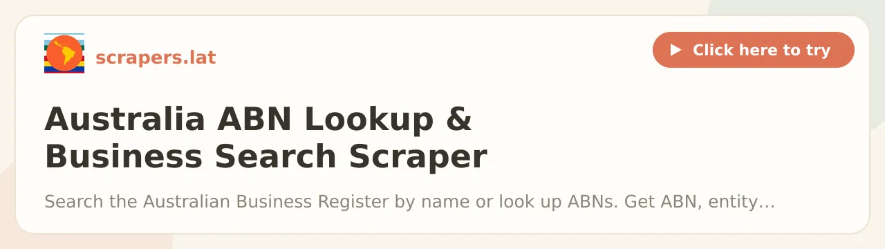 Australia ABN Lookup & Business Search Scraper