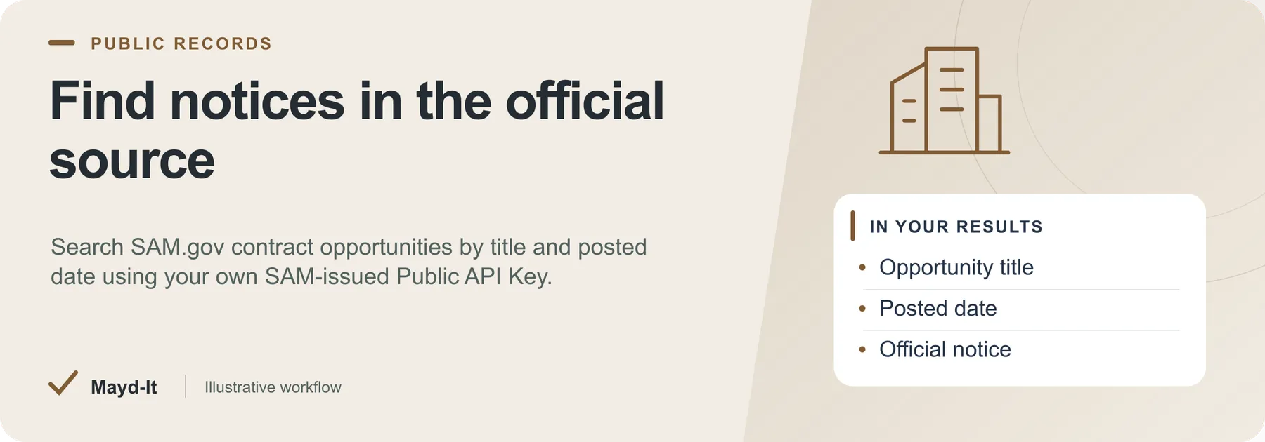 Find notices in the official source — illustrative workflow