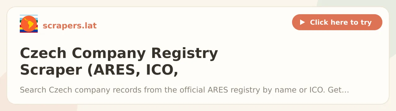 Czech Company Registry Scraper (ARES, ICO, Officers)
