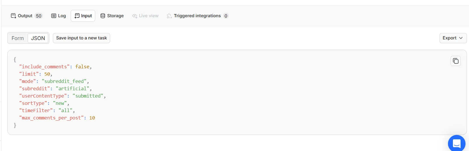 Simple input — just pick a mode and a subreddit
