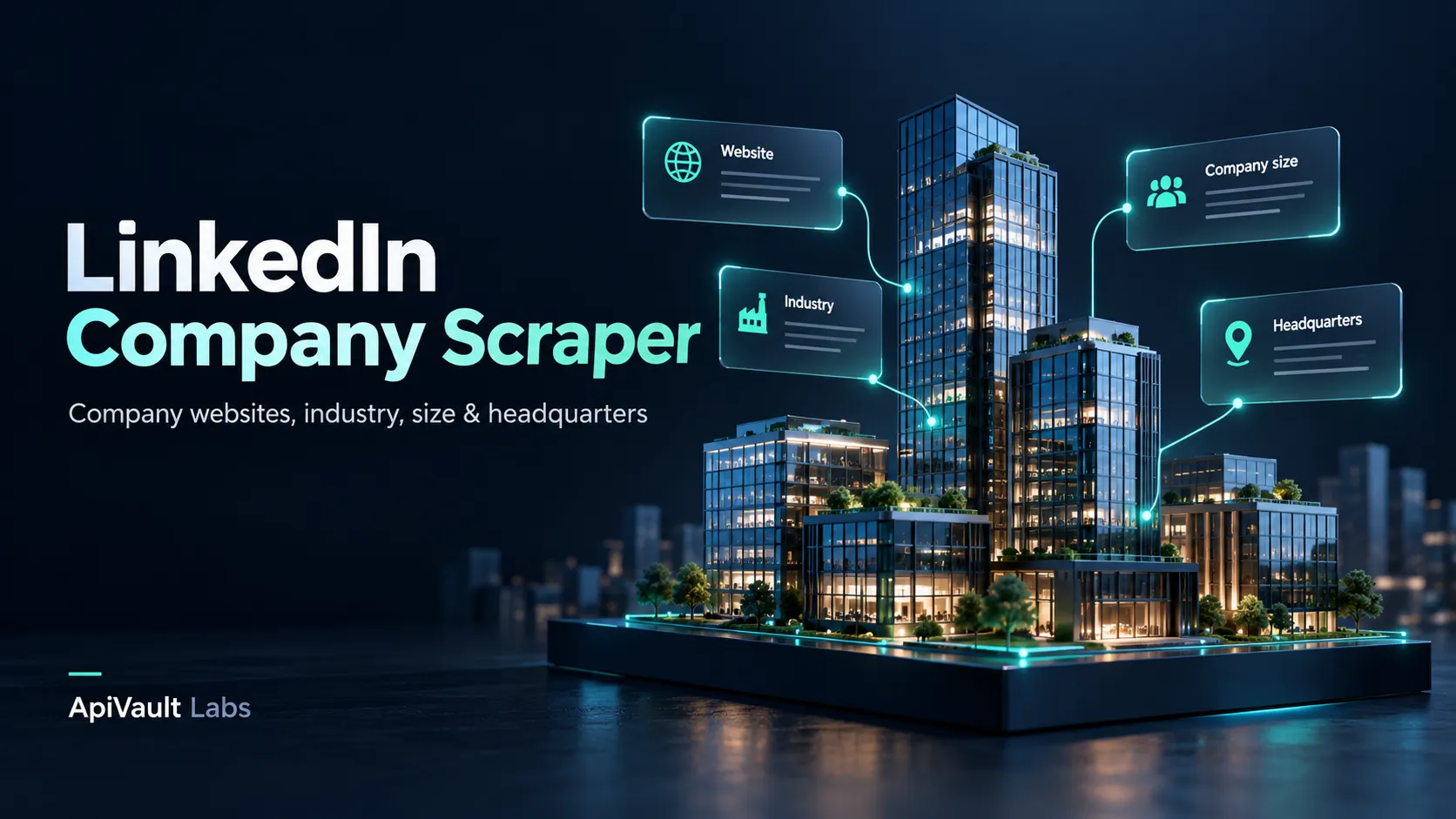 LinkedIn company research — generated illustrative artwork