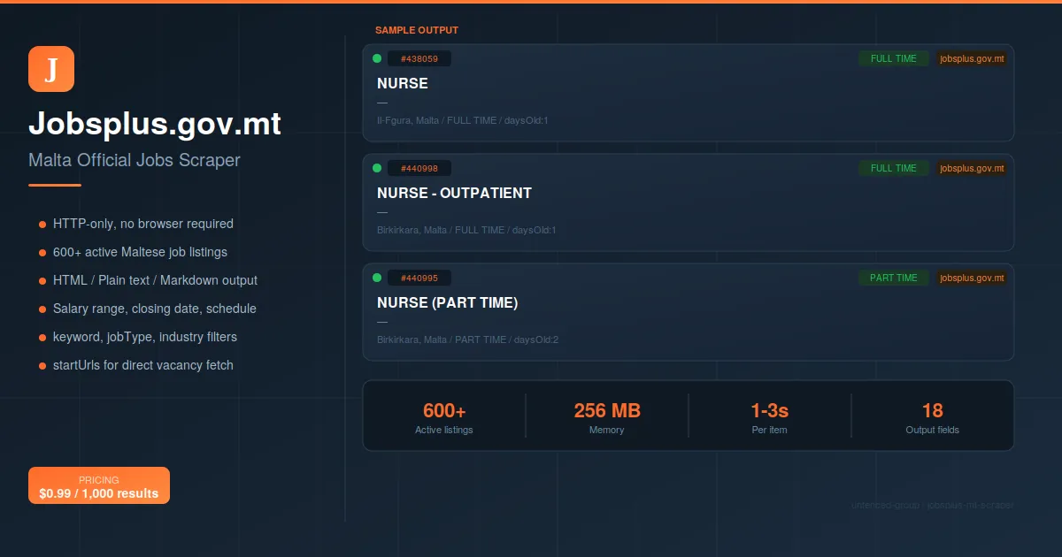 Jobsplus Malta Scraper