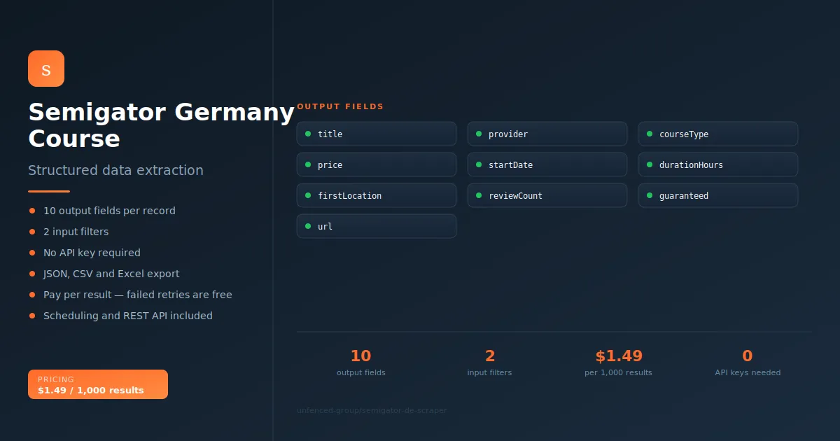 Semigator Germany Course Scraper