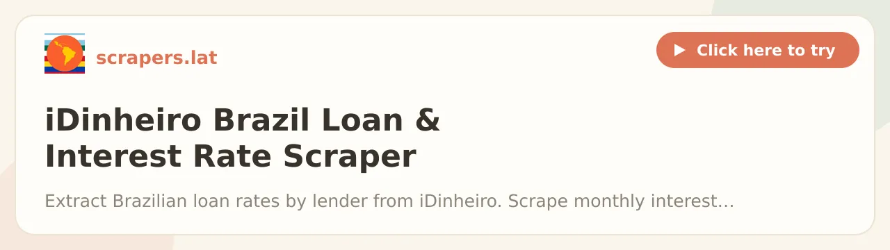 iDinheiro Brazil Loan & Interest Rate Scraper