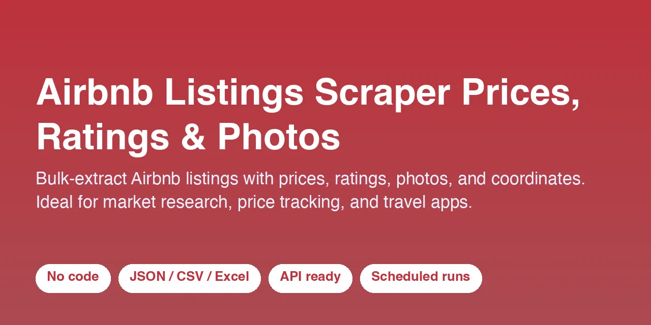 Airbnb Listings Scraper  Prices, Ratings & Photos - scrape data with Apify