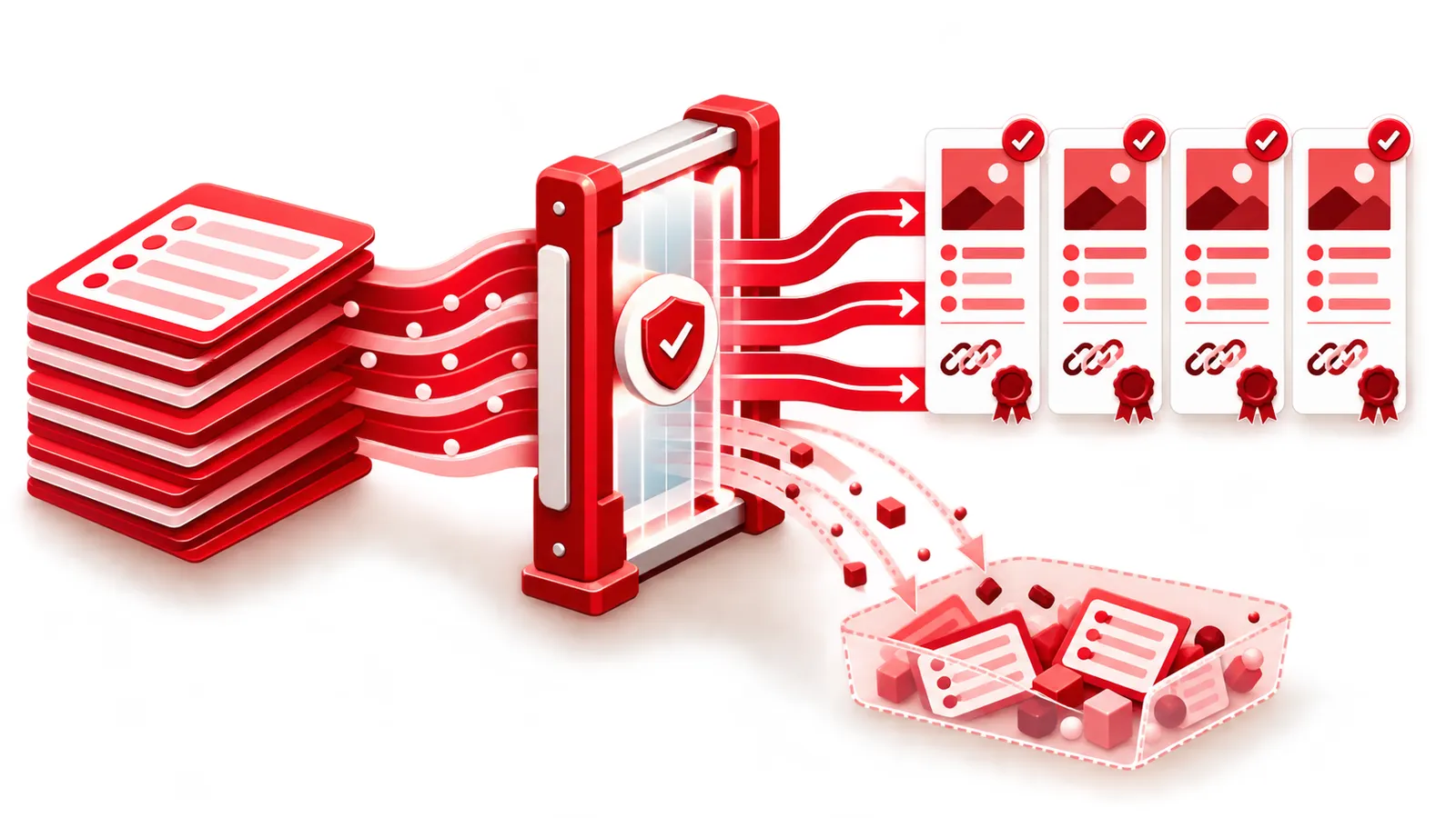 Validated rows enter paid output while quarantined rows remain free