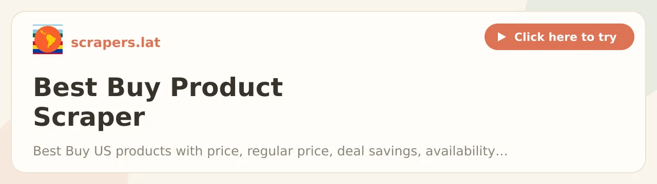 Best Buy Product Scraper - Prices, Deals & Ratings