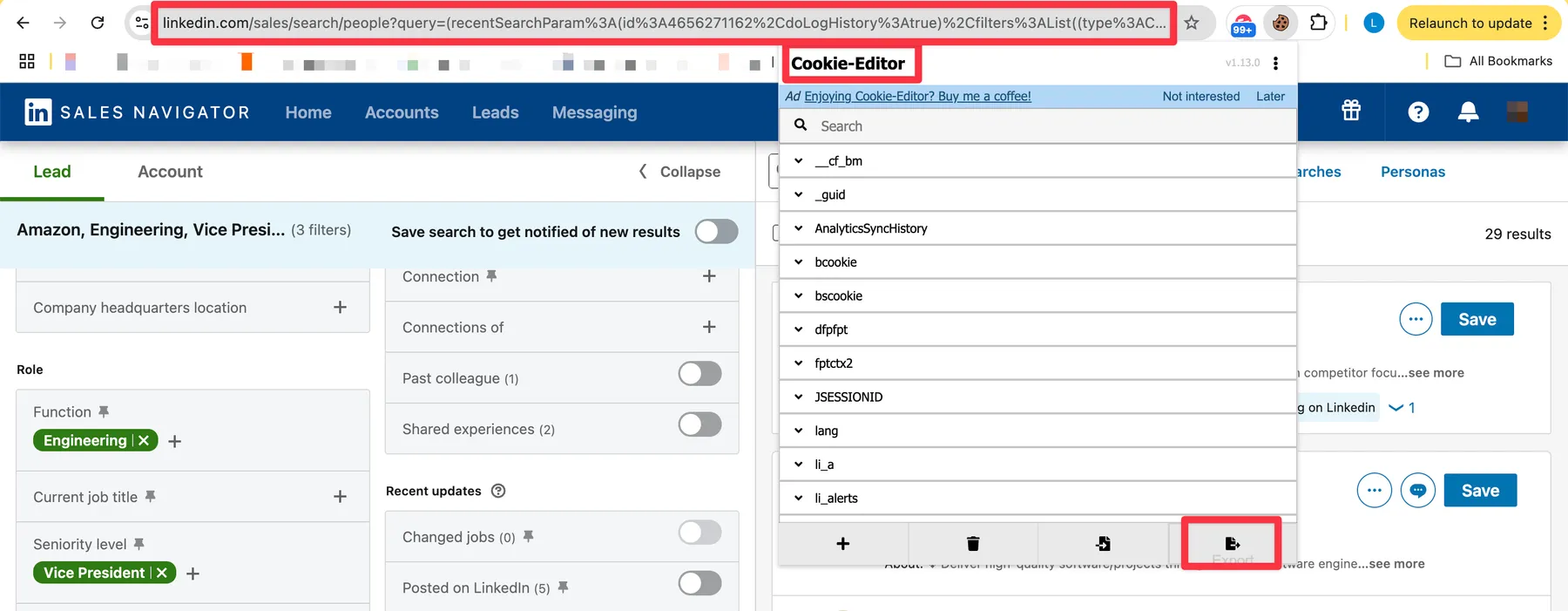 Cookie Editor Screenshot