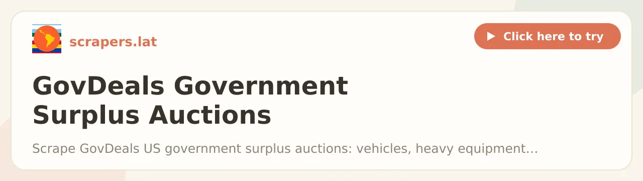 GovDeals Government Surplus Auctions Scraper