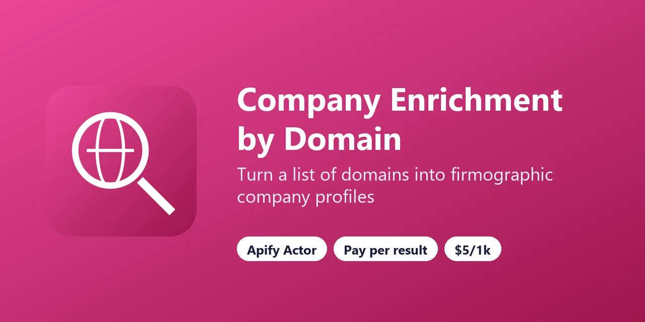 Company Enrichment by Domain on Apify