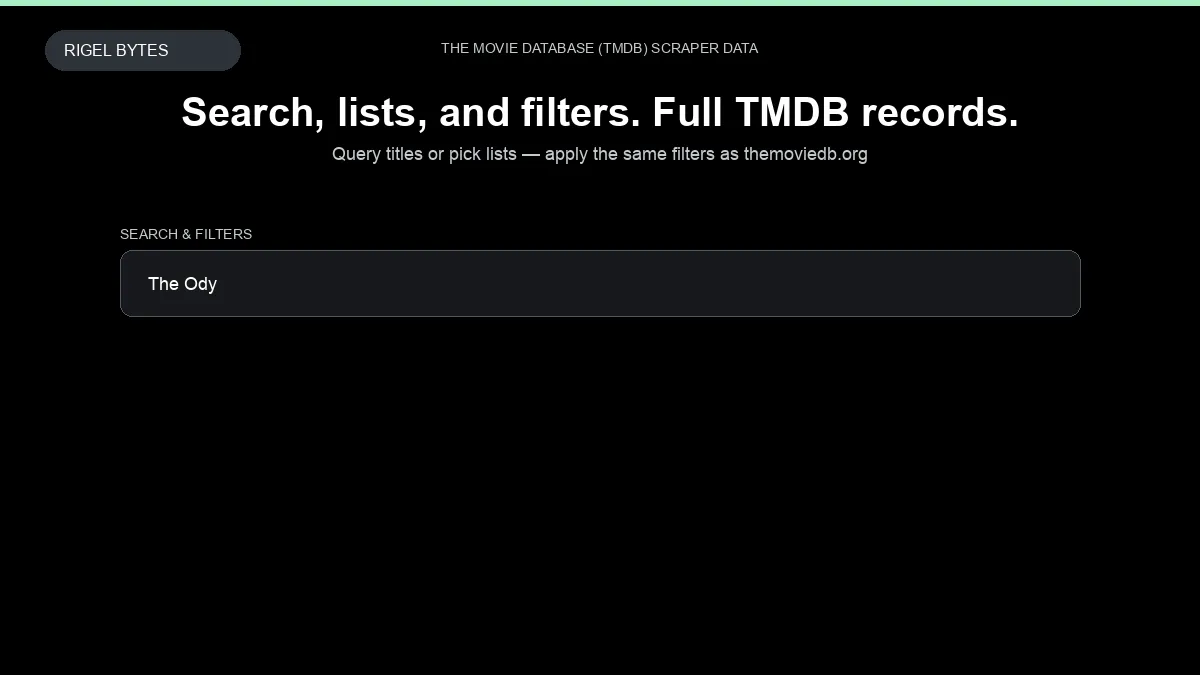 The Movie Database (TMDB) Scraper — input to structured data