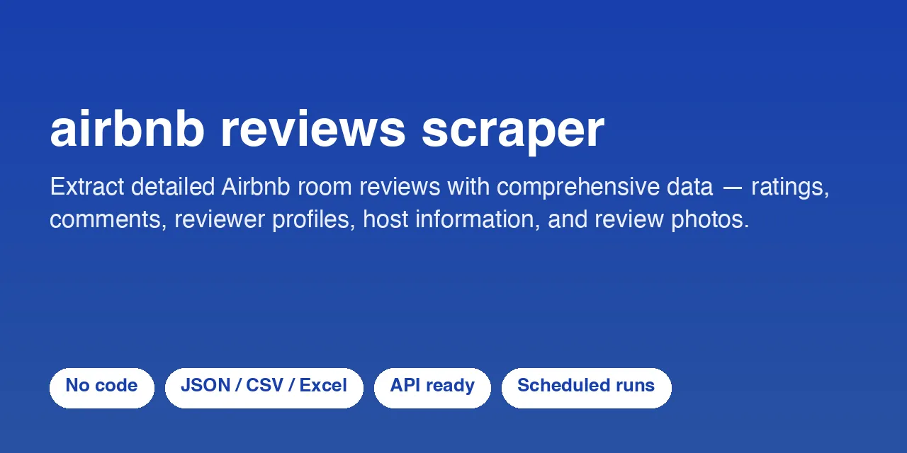 airbnb reviews scraper - scrape data with Apify