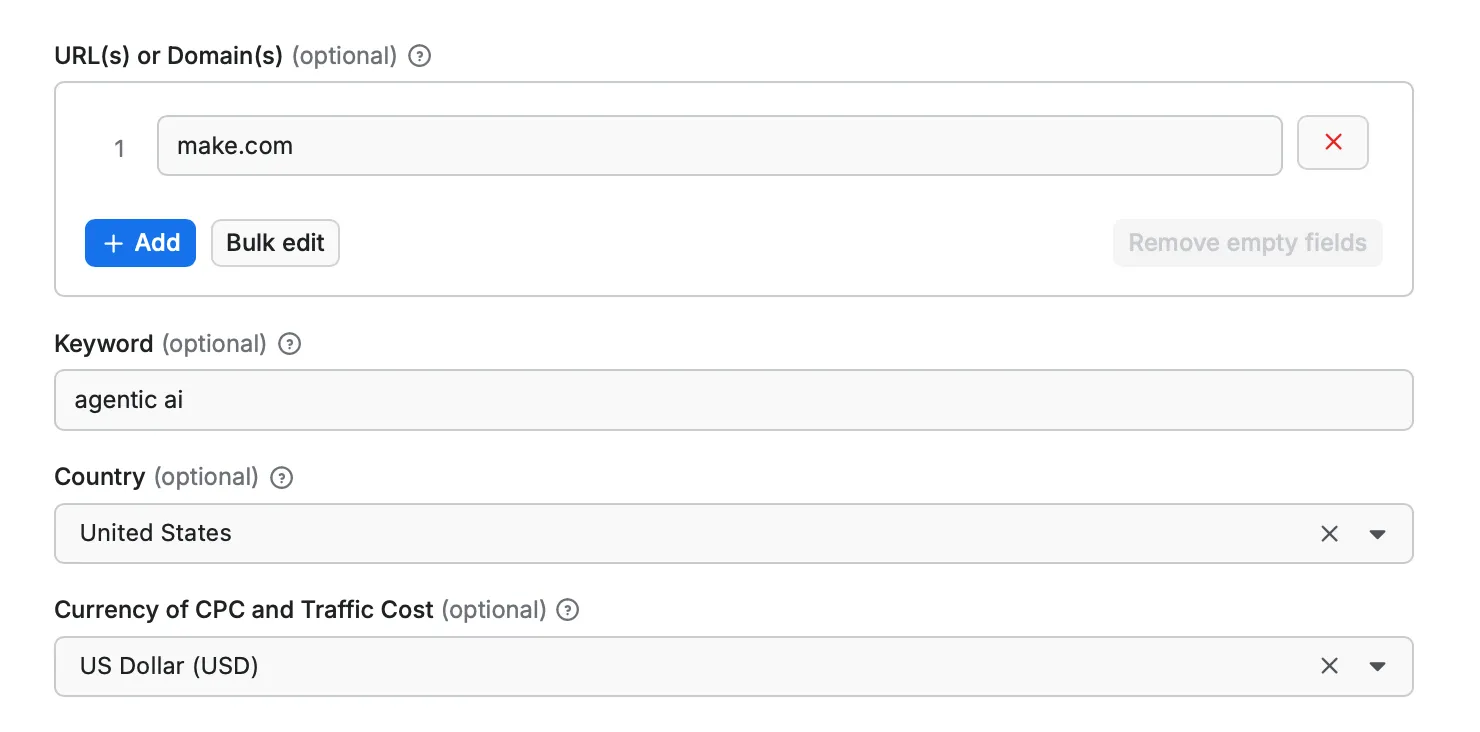 SE Ranking Scraper Sample Input Image