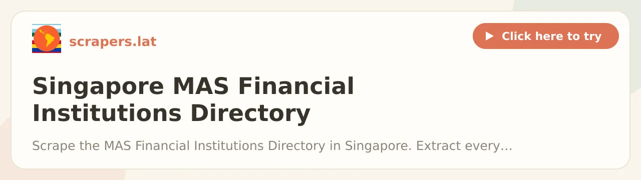 Singapore MAS Financial Institutions Directory Scraper