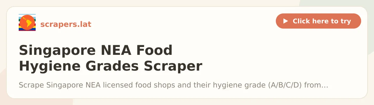 Singapore NEA Food Hygiene Grades Scraper