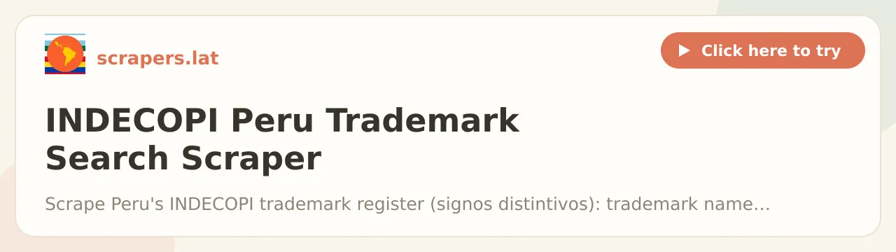 INDECOPI Peru Trademark Search Scraper