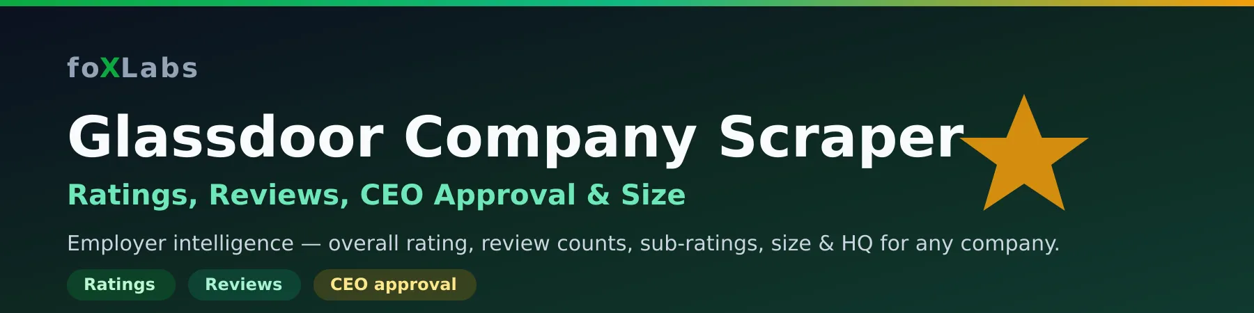 Glassdoor Company Scraper — Ratings, Reviews, Size