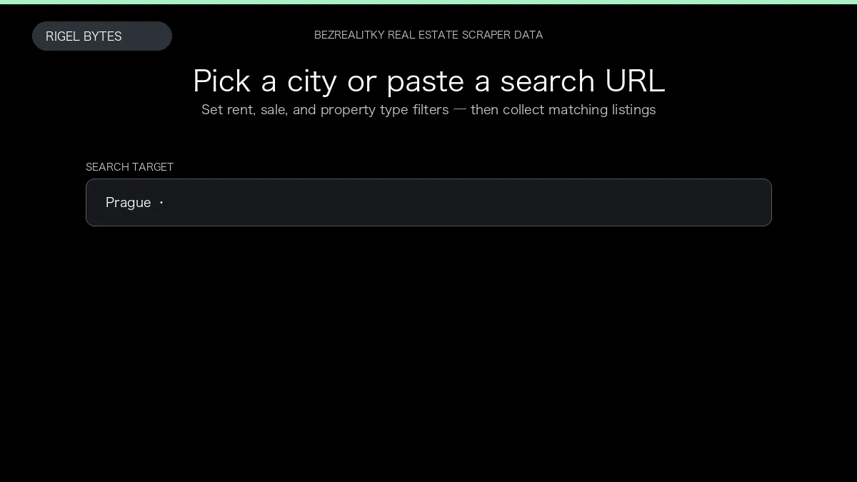 Bezrealitky Real Estate Scraper — input to structured data