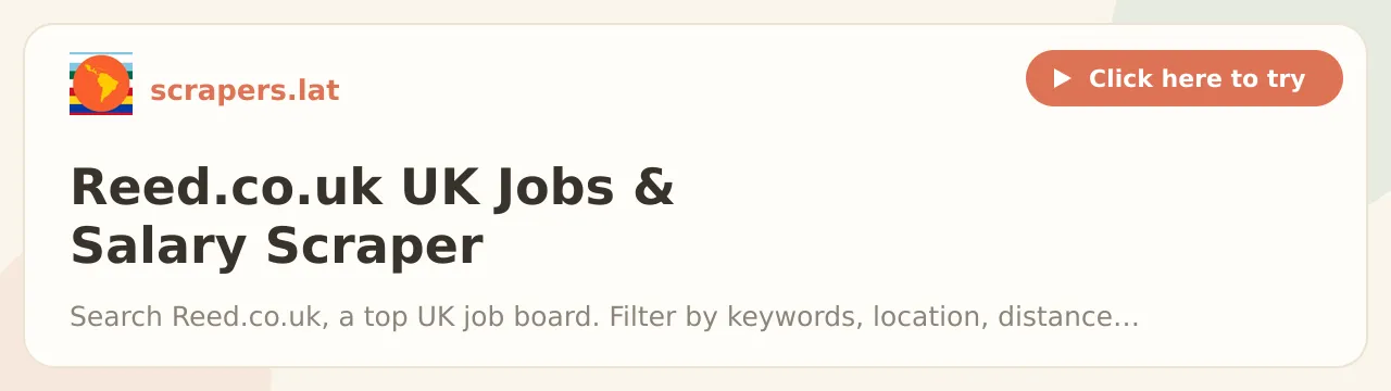Reed.co.uk UK Jobs & Salary Scraper