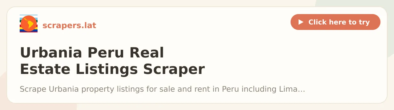 Urbania Peru Real Estate Listings Scraper